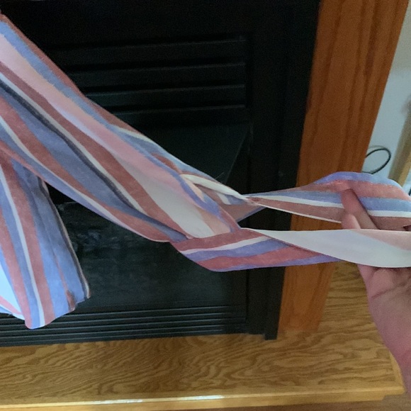 Stripe off shoulder top with toes at end of sleeve size xs - Picture 2 of 6